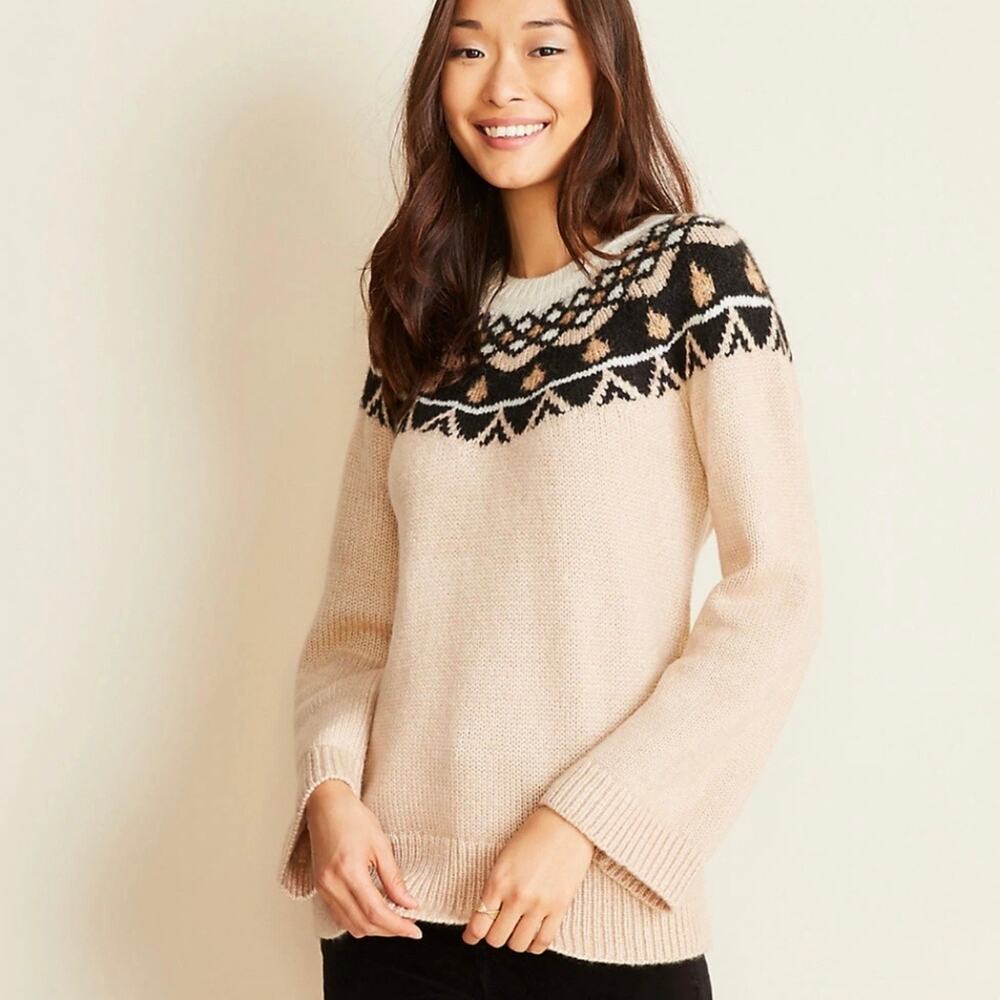 Ann Taylor Wool Blend Fair Isle Sweater XL NWT